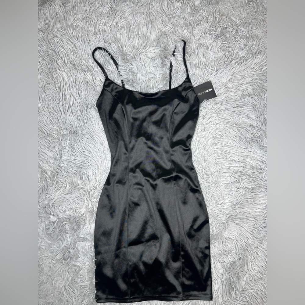 Black  satin mini dress